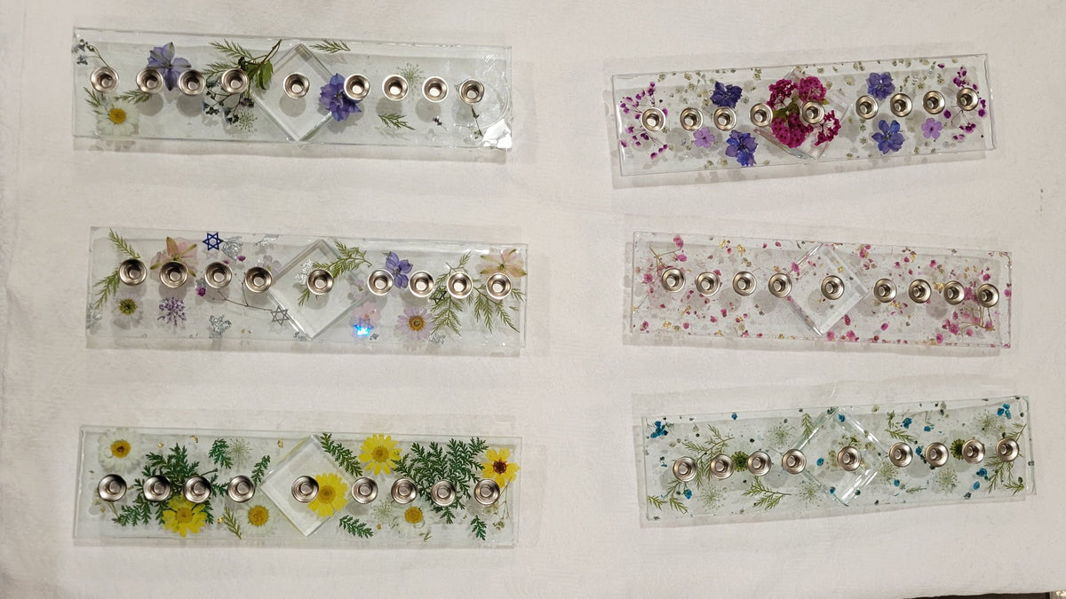 Glass-Resin Menorah Kits