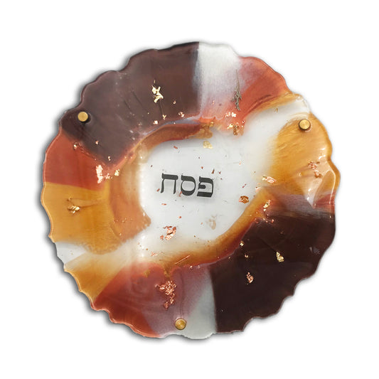 Resin Matzah Platter with metal legs