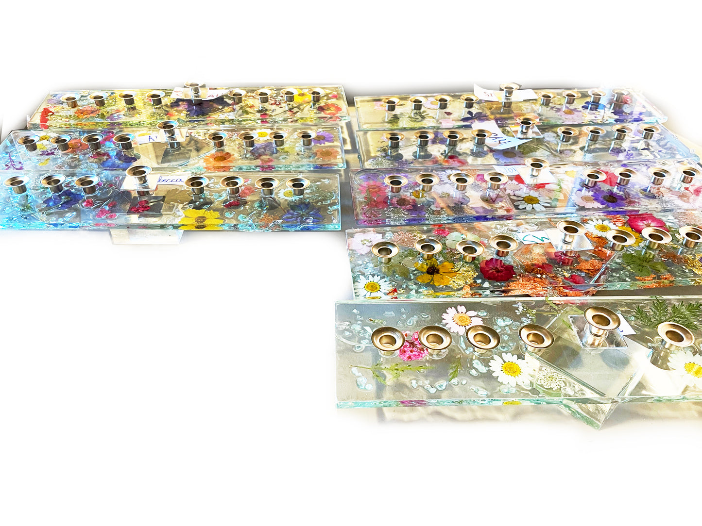 Glass-Resin Menorah Kits