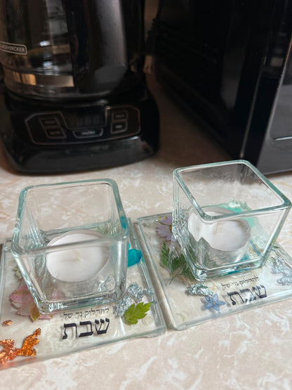 Glass-Resin Tealight holder