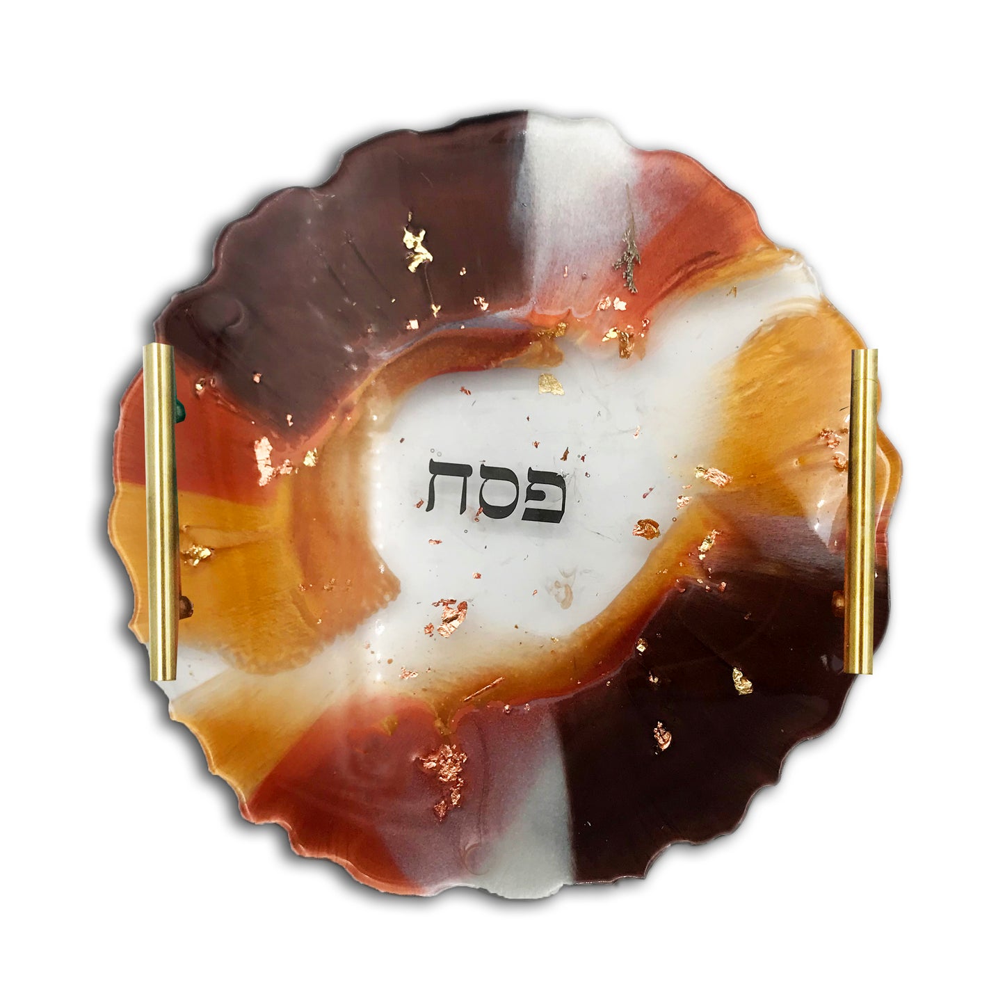 Resin Matzah Platter with handles