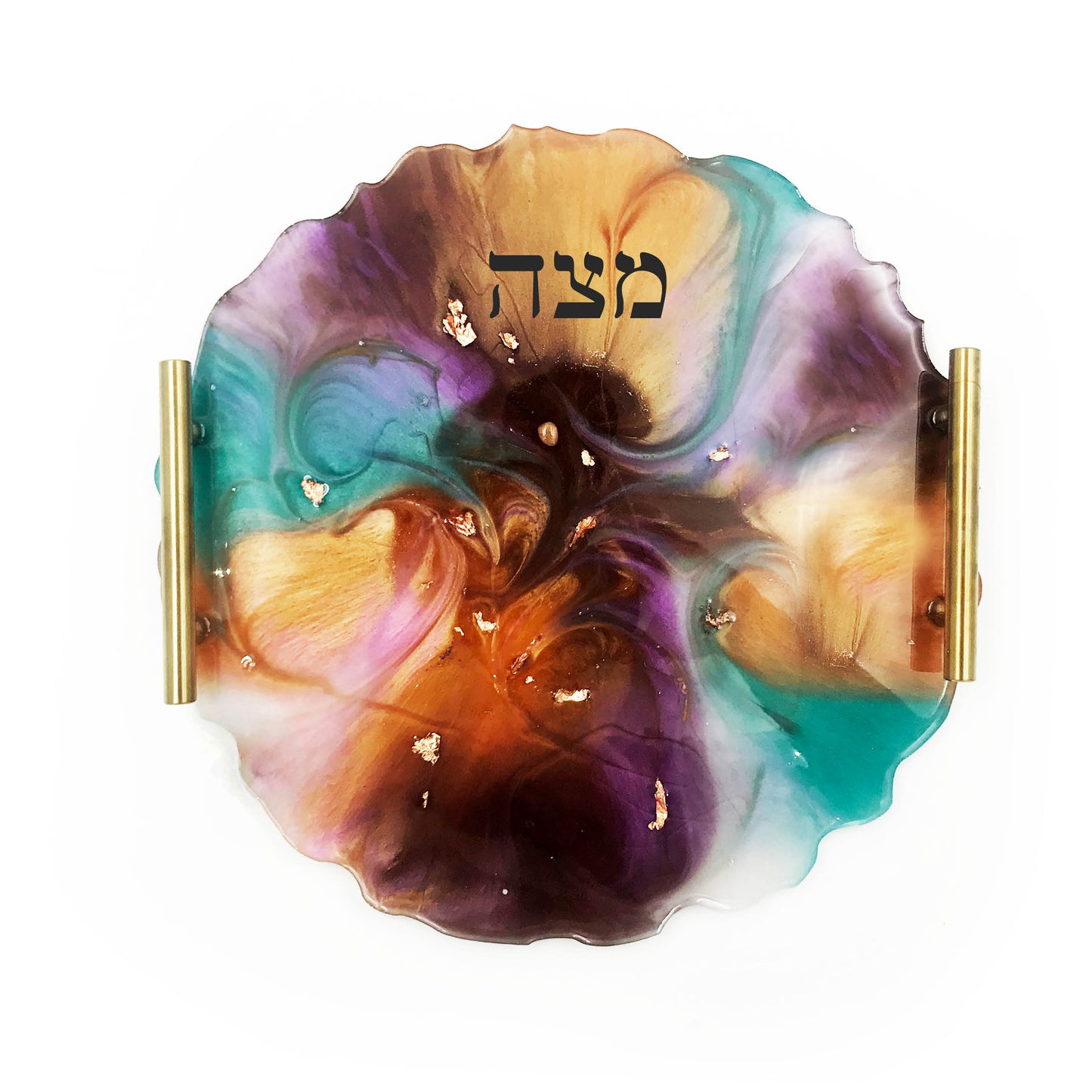 Resin Matzah Platter with handles