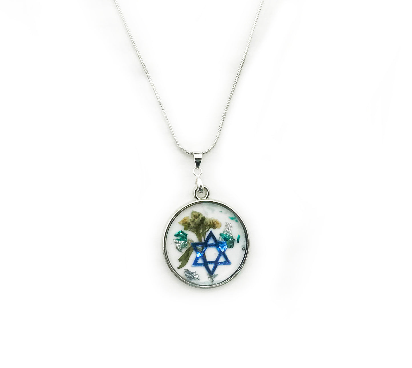 Resin Pendants- Hebrew Initial & Jewish Star